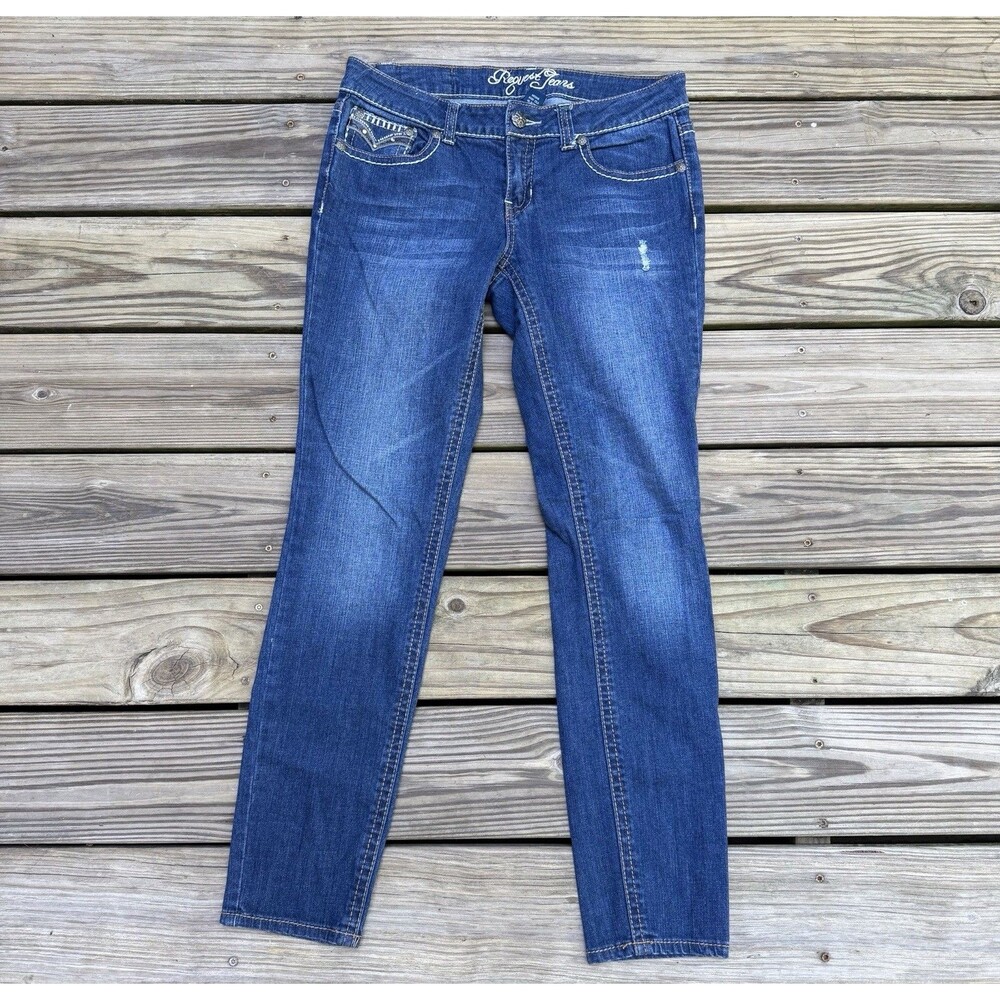 Vintage Request Women's Jeans Size 11/30 Low Rise Bootcut Leg Rhinestones